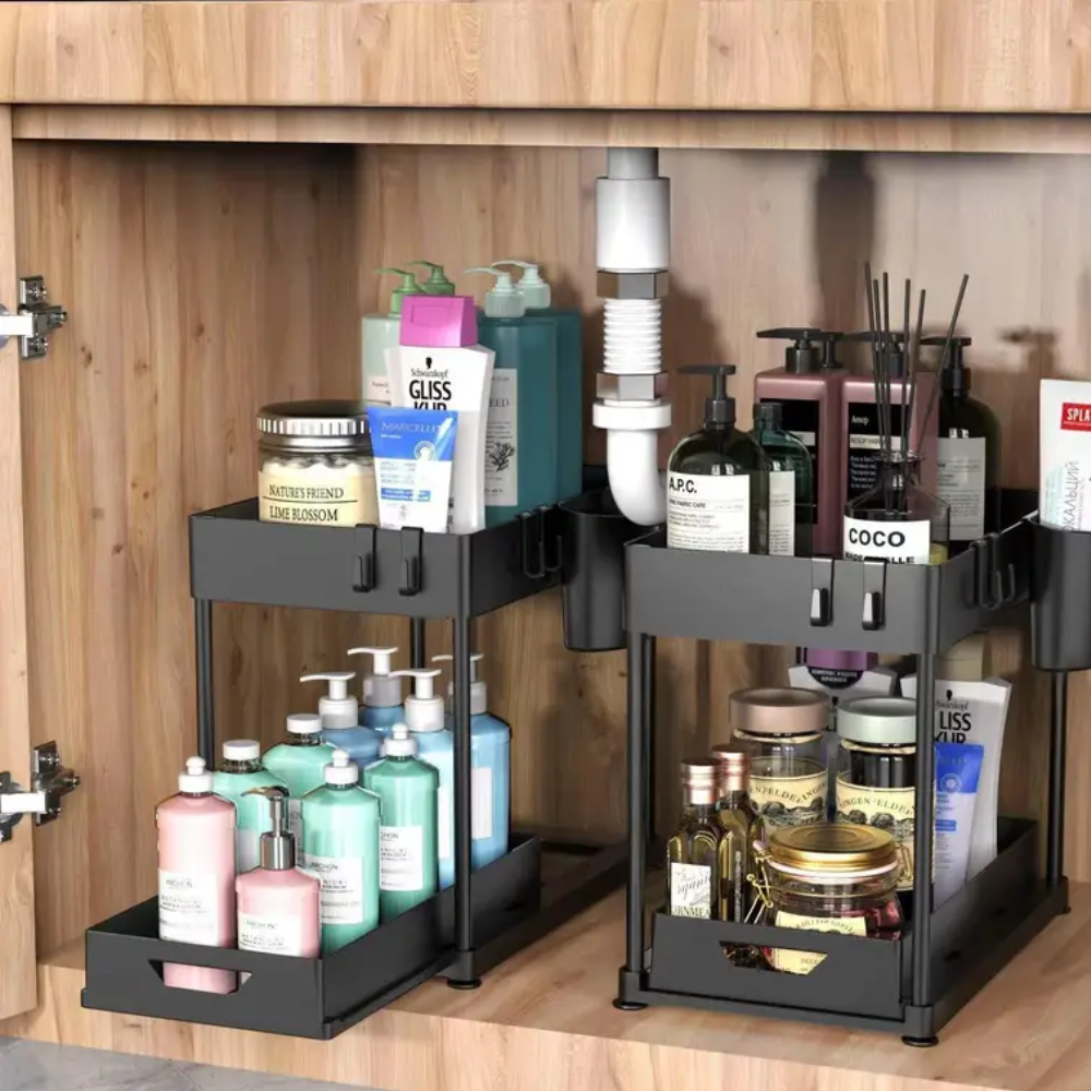 Under Sink Organizers (1 Set of 2 Organizers) (BLACKLIST)
