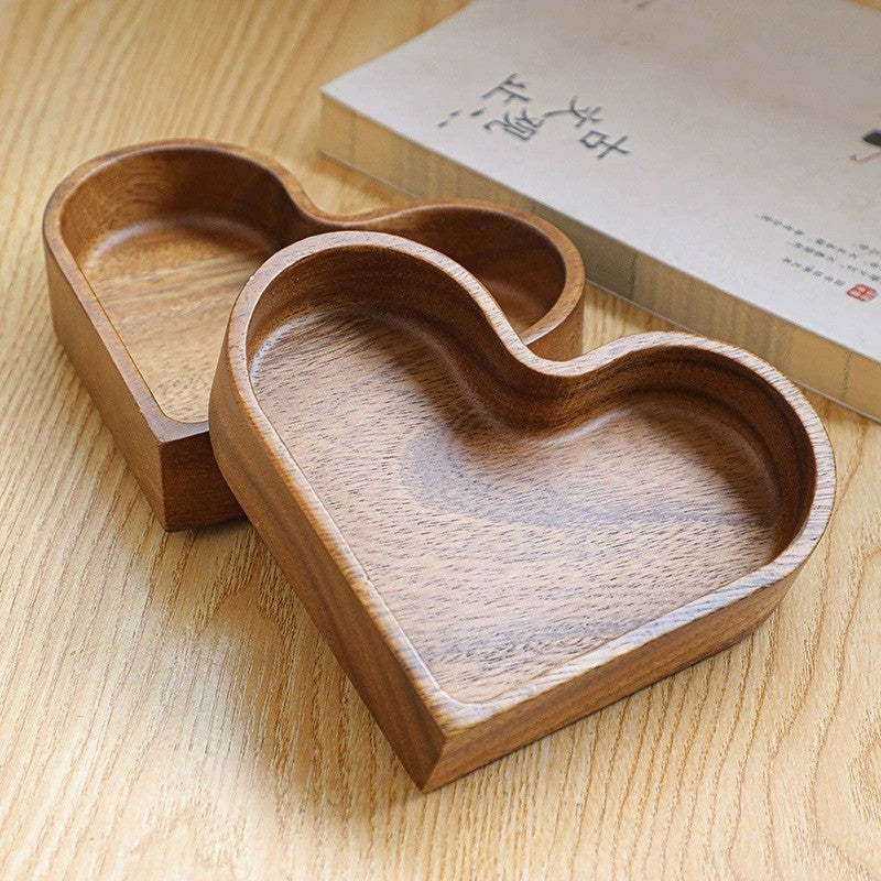 Heart-Shaped Wooden Snack Tray