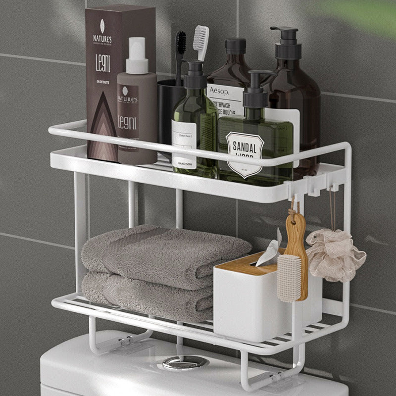 Over Toilet Shelf - Bathroom Storage White Double Tier