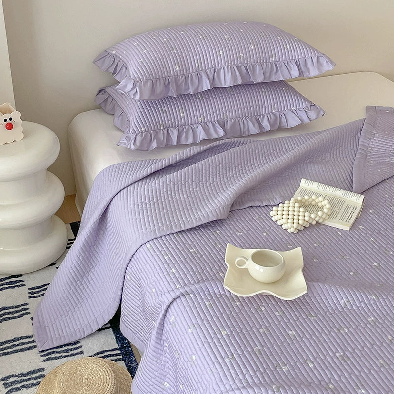 Tencel 3-Piece Quilt Set – Lightweight & Breathable Purple