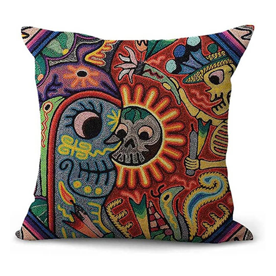 Huichol Cushion Covers Skull