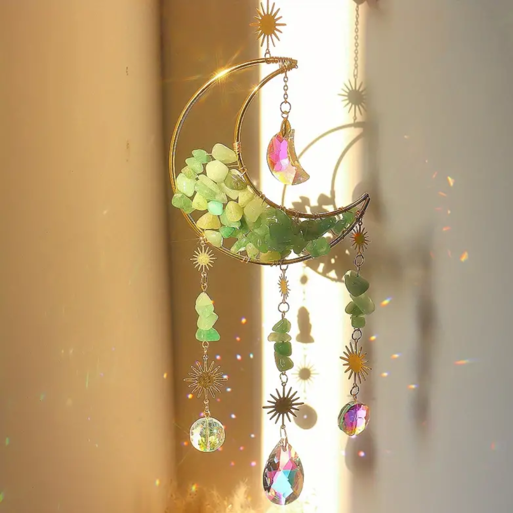 Moon Crystal Suncatcher Green Dongling