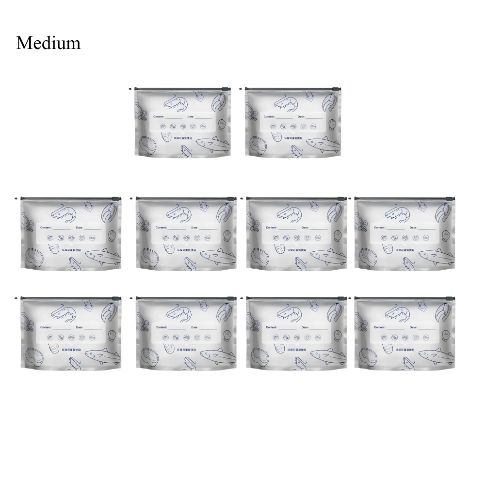 FreshKeeper™ | Aluminum Reusable Bags (10 pcs) Medium