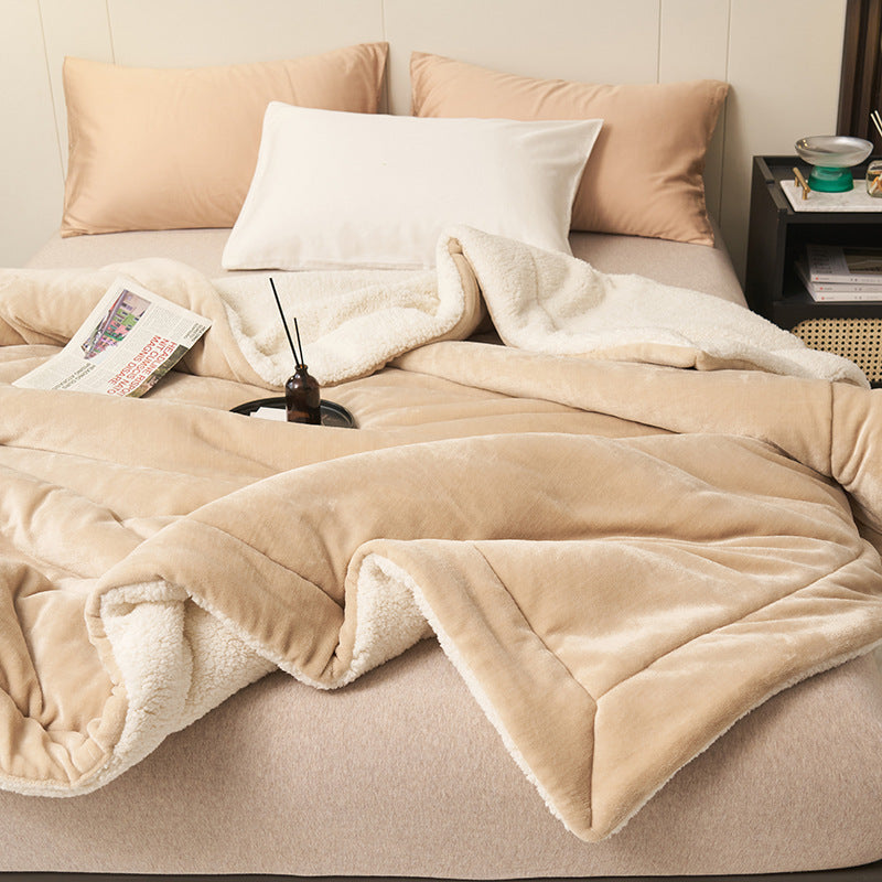 Sherpa Flannel Throw Blanket