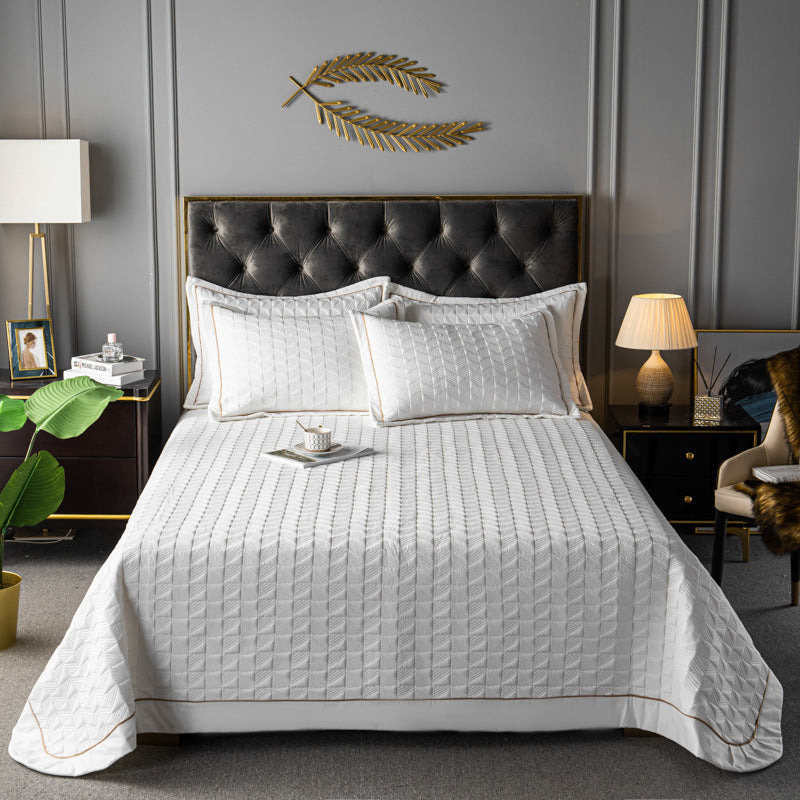 3-Piece Quilted Bedspread White