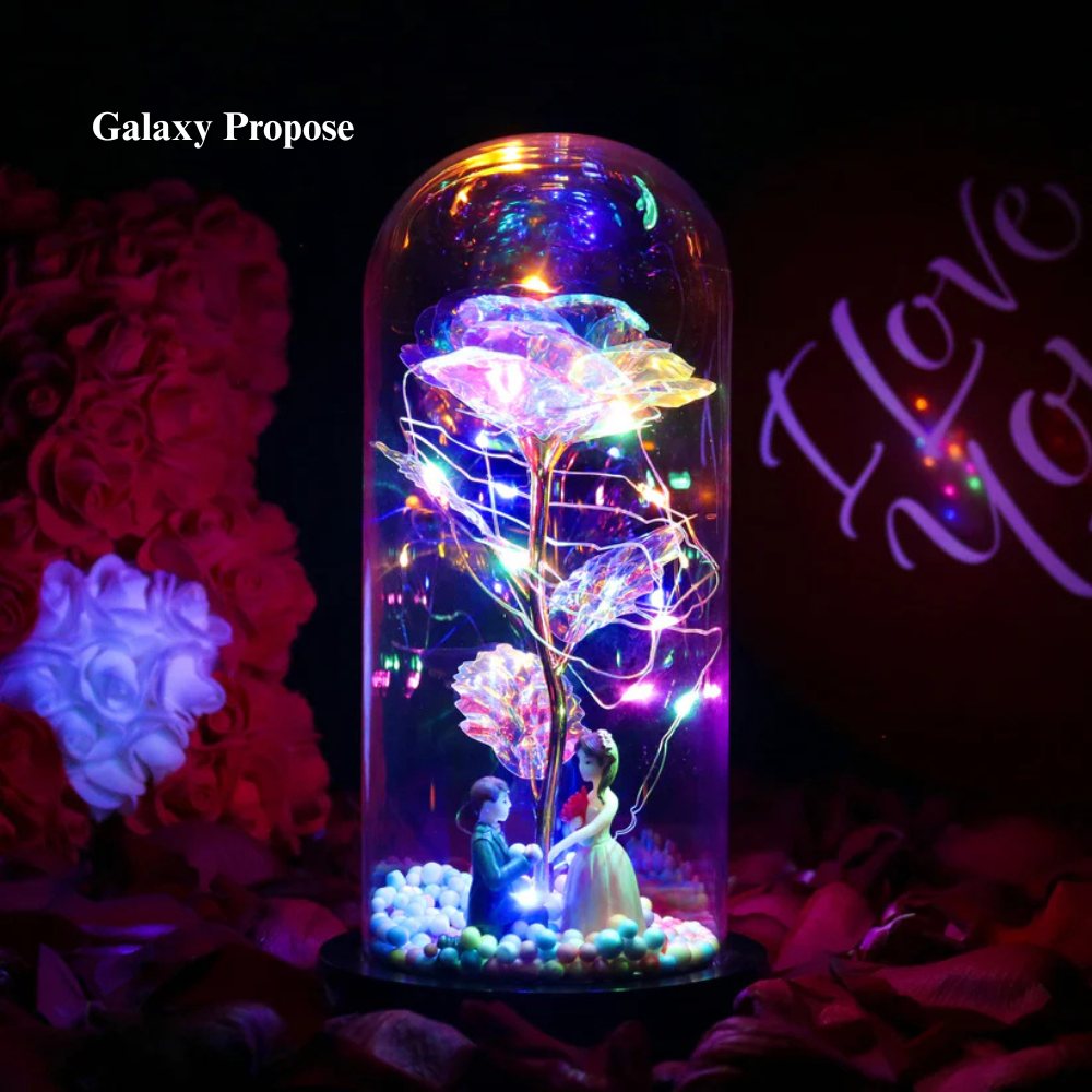 LumiRose™ | Enchanted Sparkly Rose Galaxy Propose
