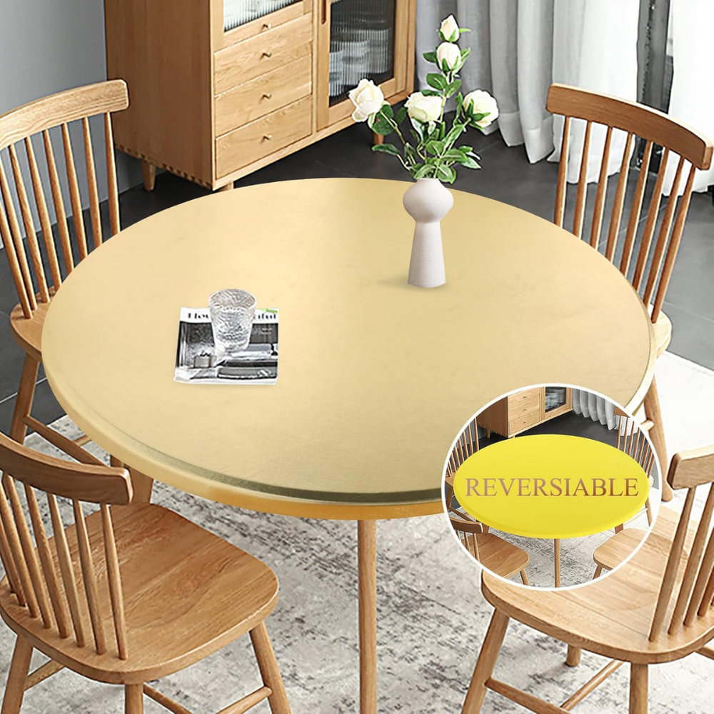 Round Fitted Table Cloth Gold