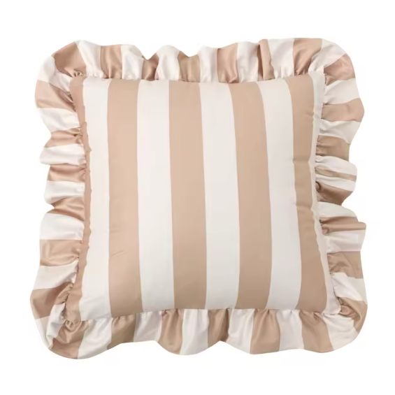 Stripe And Lace Cushion Cover