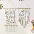 Macramé Photo Display Wall Hanging with 10 Clips