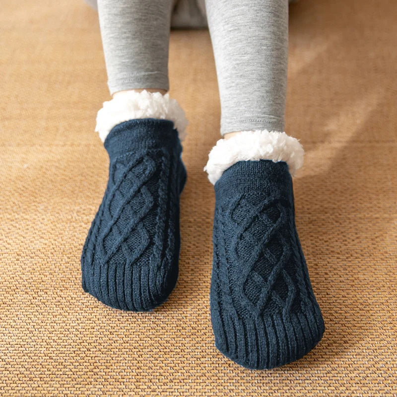Super Warm Thick Fleece Winter Socks Navy