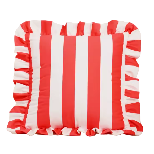 Stripe And Lace Cushion Cover