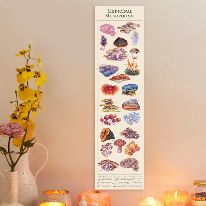 Medicinal Mushroom Illustration Tapestry