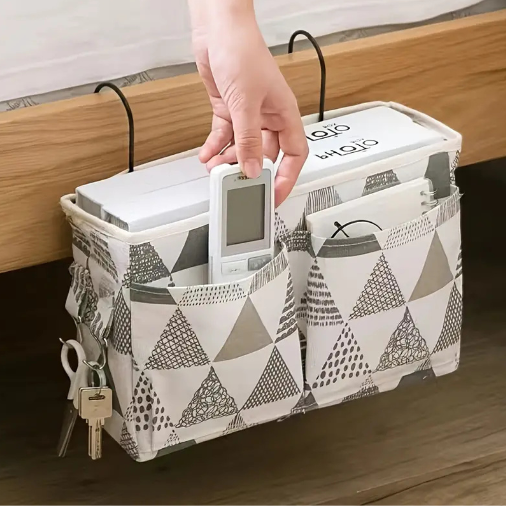 Hanging Organizer Bag Gray Triangle