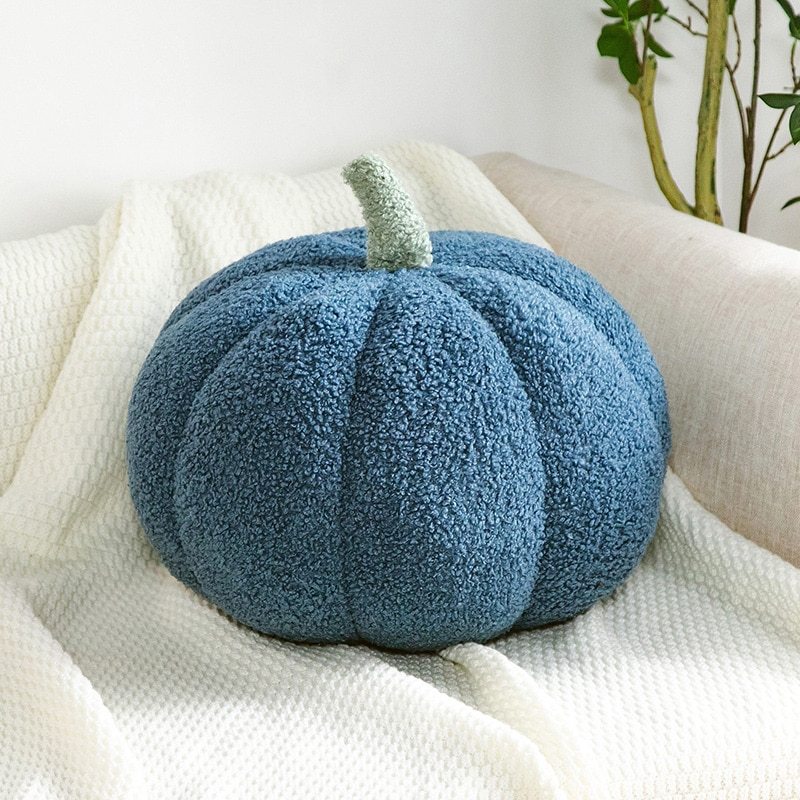 Aesthetic Pumpkin Pillow Blue