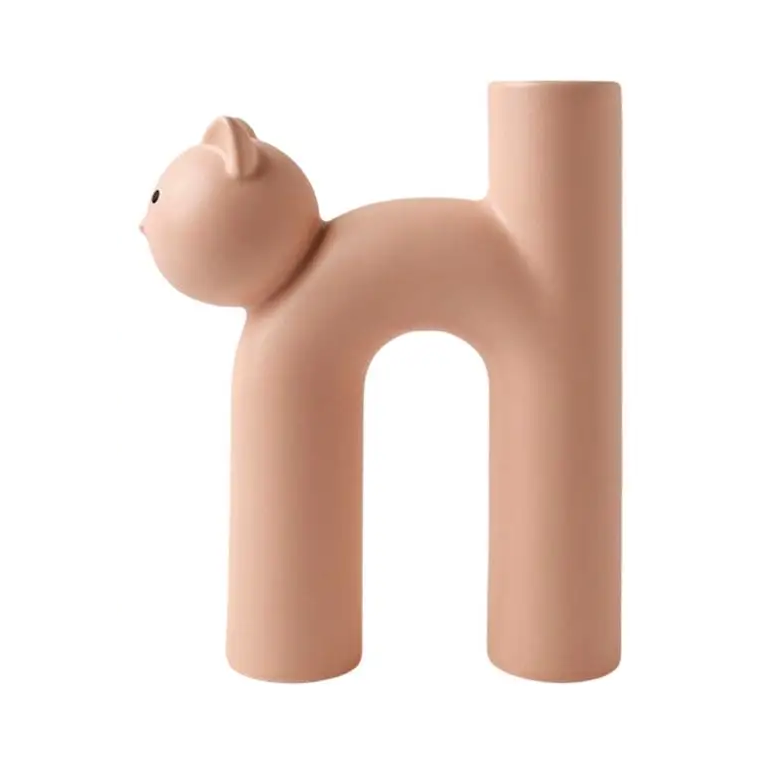 Aesthetic Cat Vase Pink