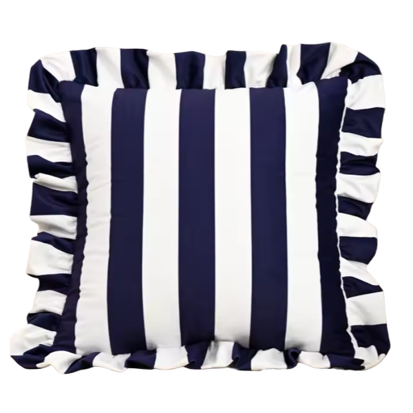 Stripe And Lace Cushion Cover