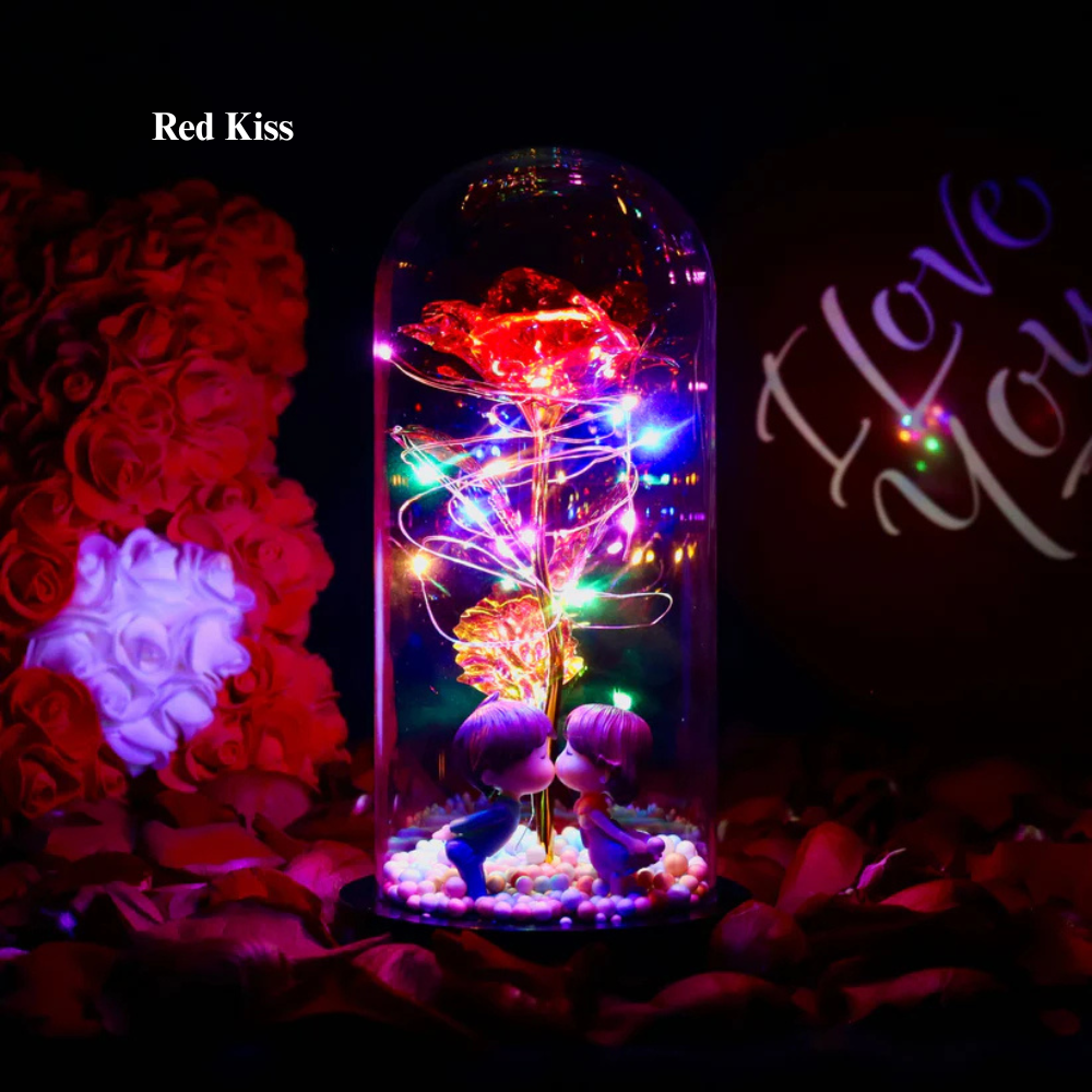 LumiRose™ | Enchanted Sparkly Rose Red Kiss