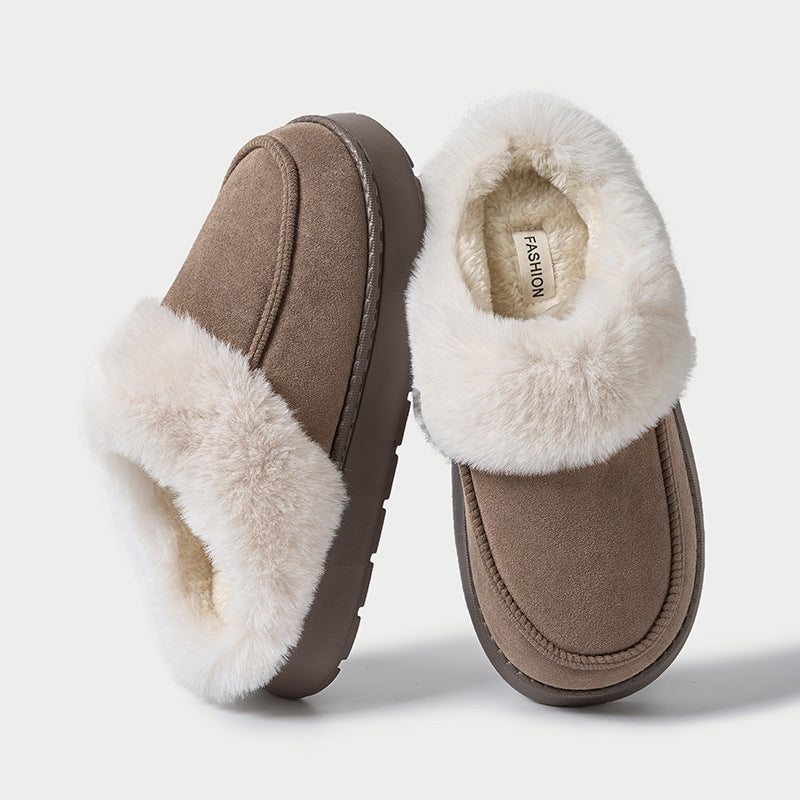 Women's Faux Fur Winter Slippers Brown