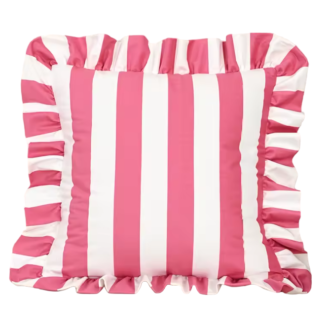 Stripe And Lace Cushion Cover
