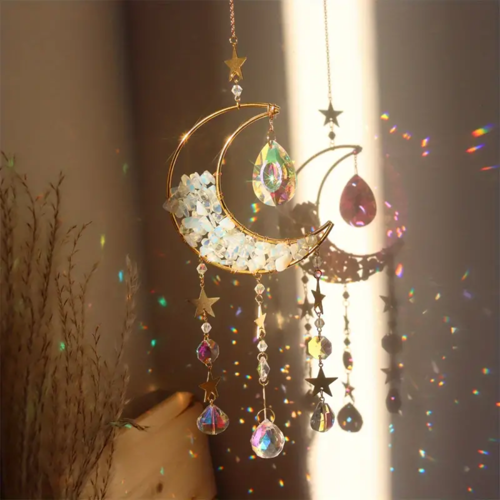 Moon Crystal Suncatcher Egg White
