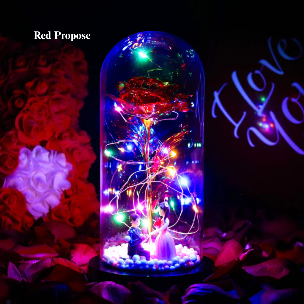 LumiRose™ | Enchanted Sparkly Rose Red Propose