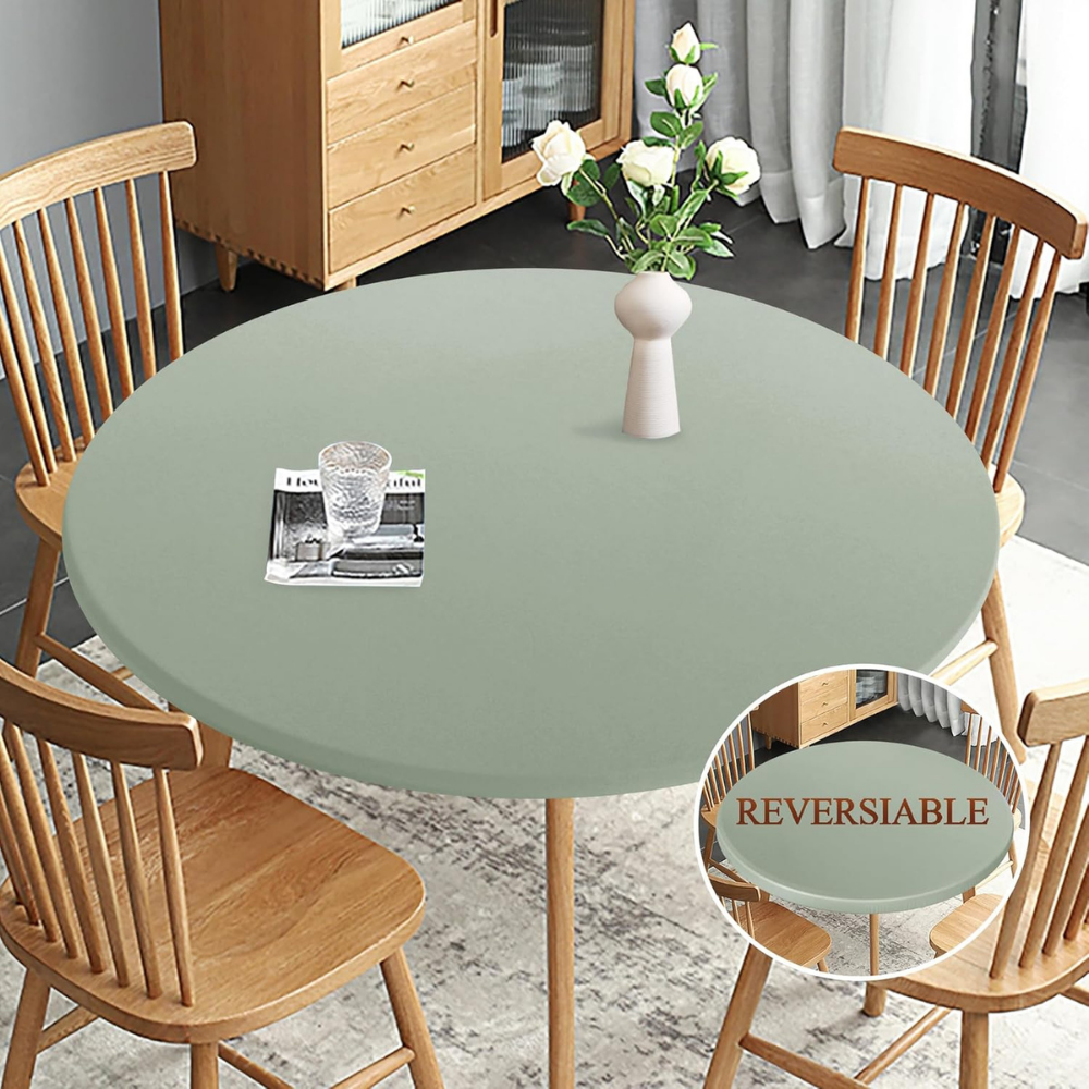 Round Fitted Table Cloth Green