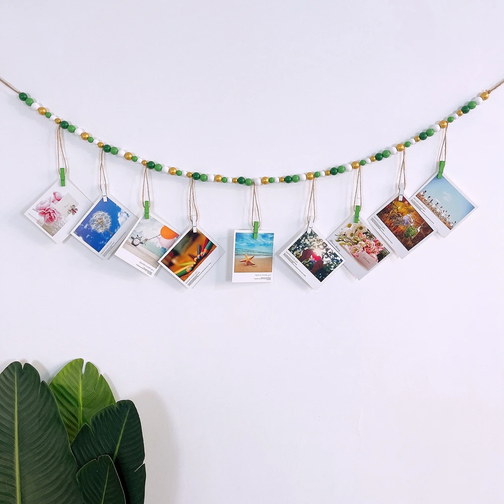 Wooden Beads Wall Hanging Photo Display