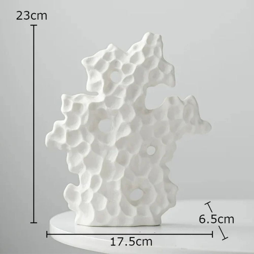 Ceramic Coral Sculpture White Coral Tall Reef