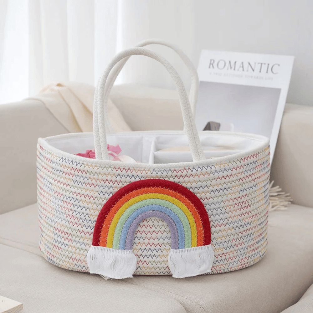 Cotton Rope Baby Caddy Organizer Rainbow