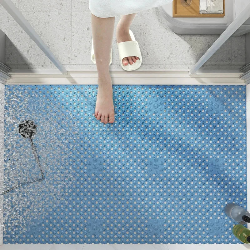 Interlocking Non Slip Shower Mat Dark Blue 11.8" × 11.8"