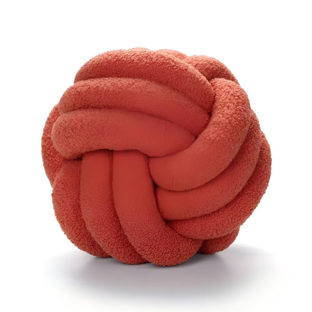 Knotted Boucle Cushion Grapefruit Red