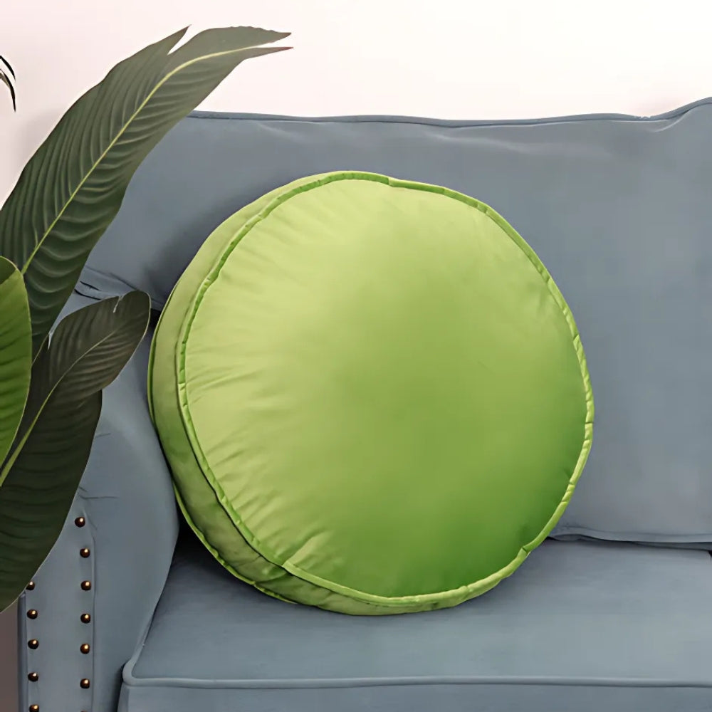Lavish Velvet Round Cushion Lime 20" (Diameter)