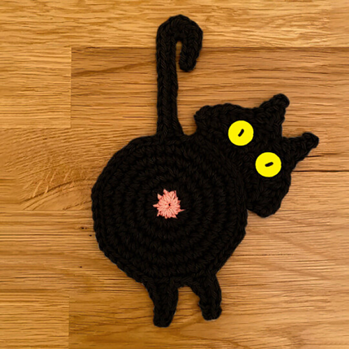Cat Butt Coaster Black