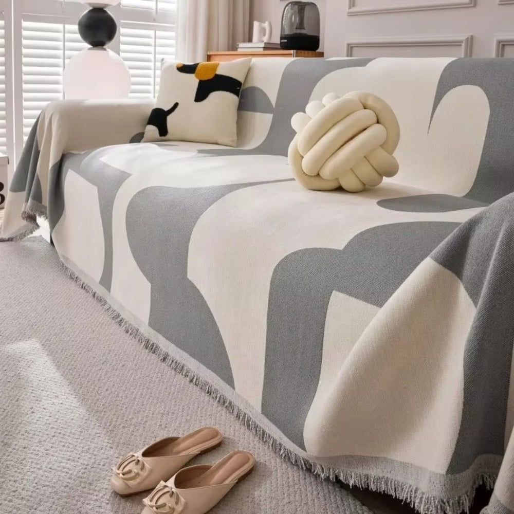 Harper Luxe Chenille Sofa Cover Light Gray