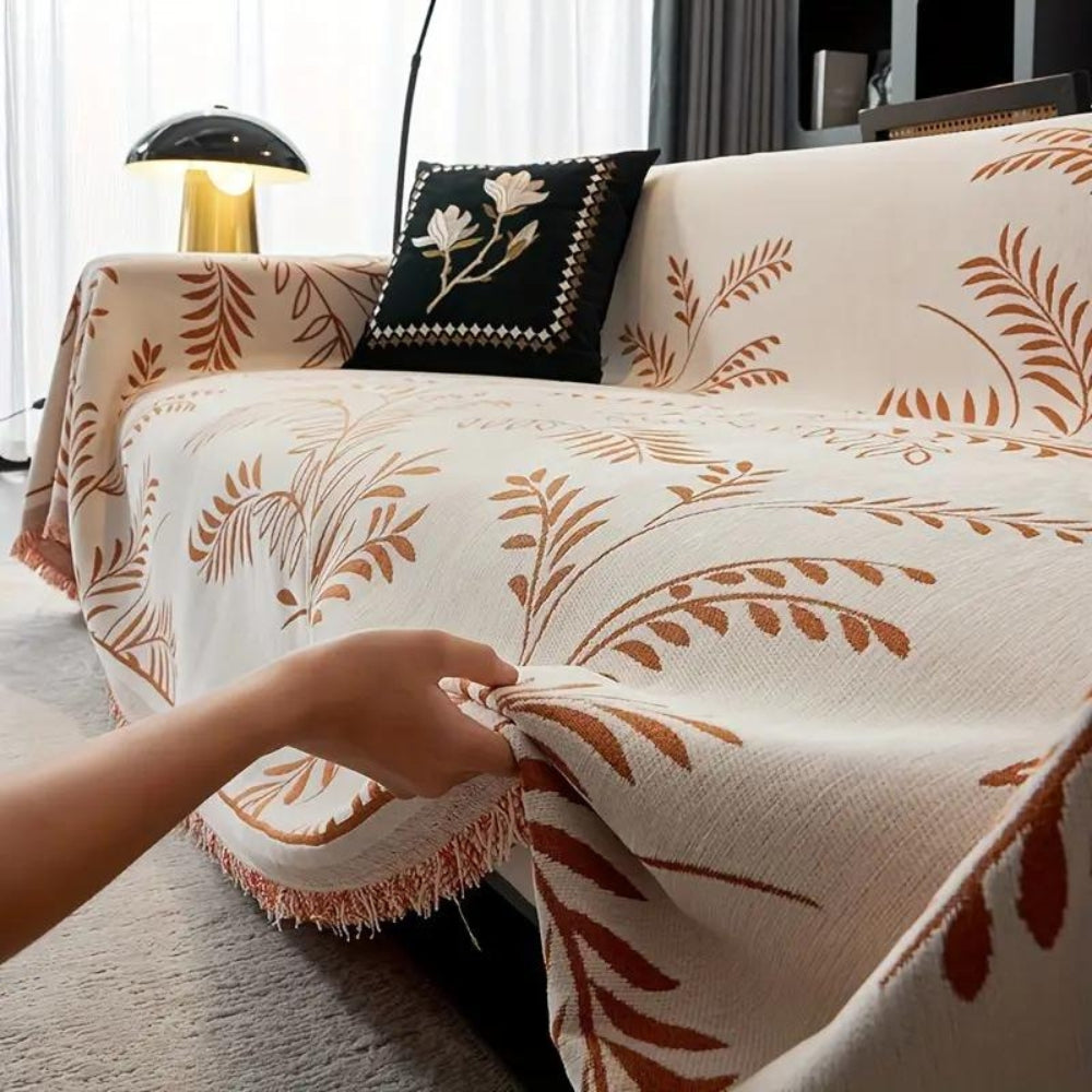 Nature's Embrace Chenille Sofa Cover Orange