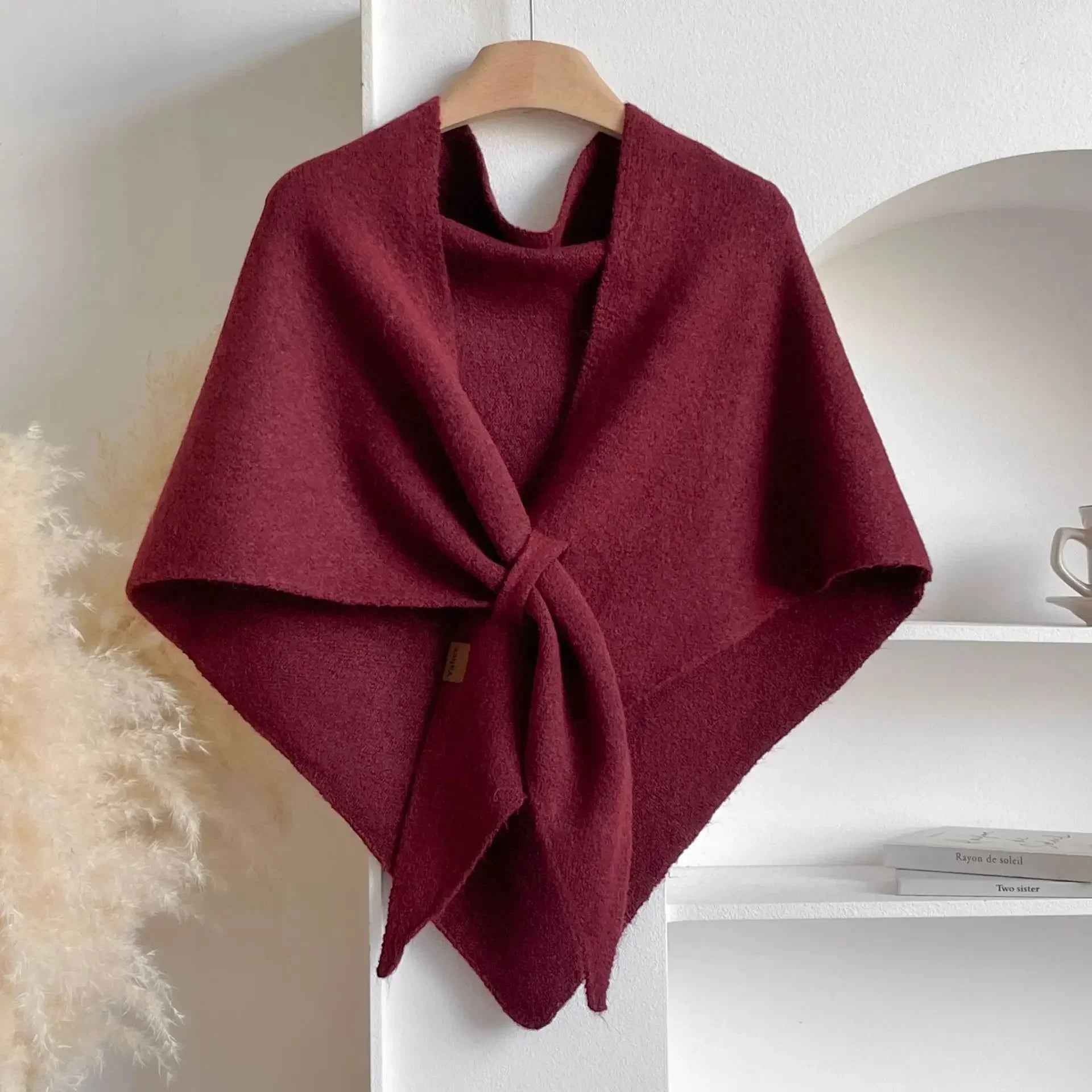 Liora Fleece Shawl Burgundy One Size