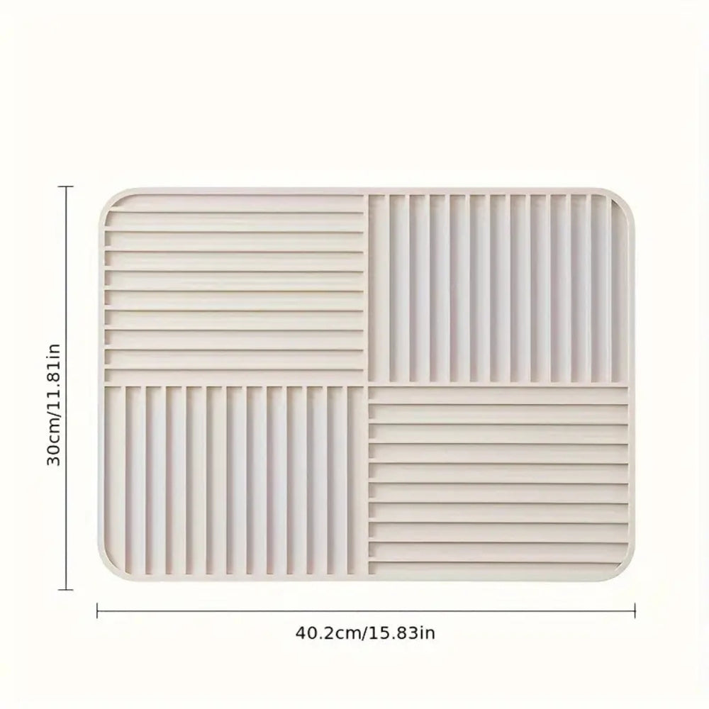 Ridged Foldable Multi-Purpose Drying Mat White