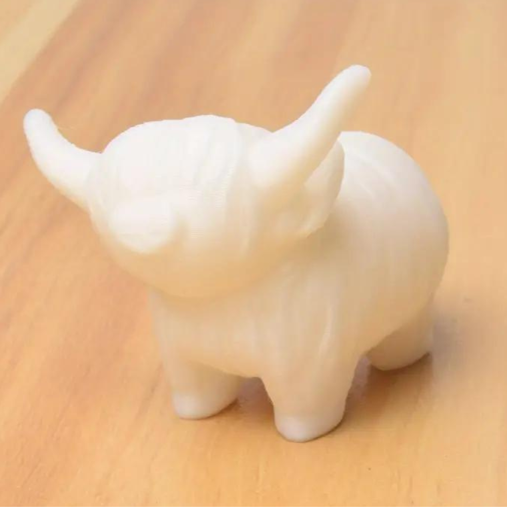 Highland Cow Decor White