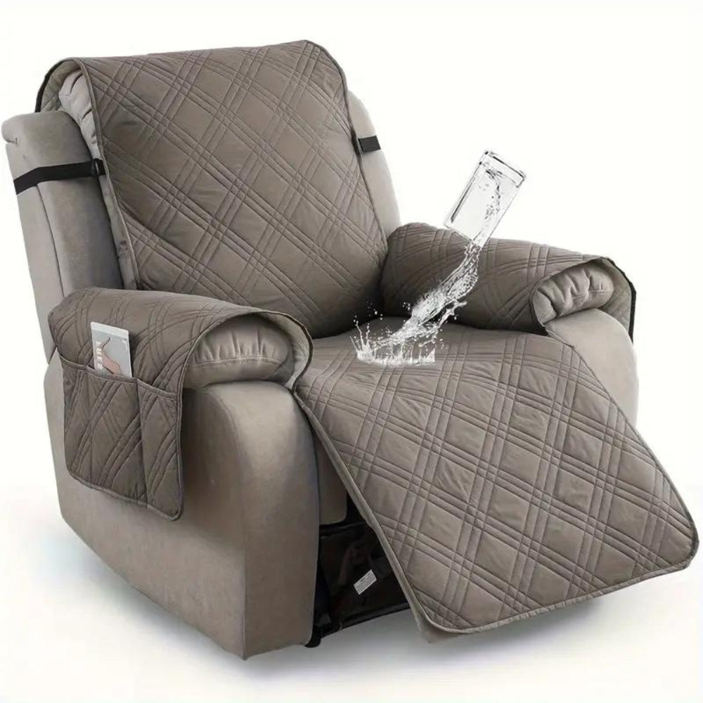 Premium Waterproof Recliner Slipcover Light Gray