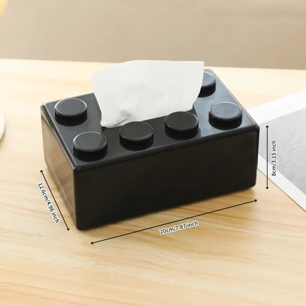 Playful Building Blocks Tissue Holder Black