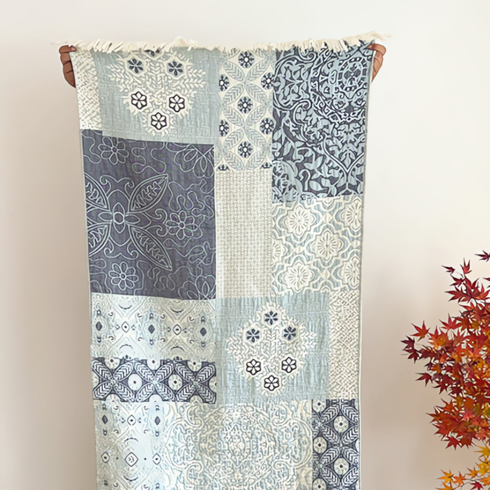 Midnight Swirls Cotton Towel Coastal Patchwork