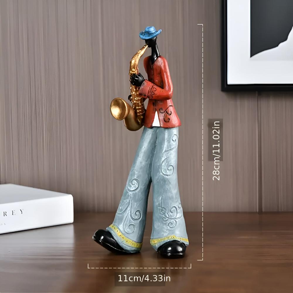 Jazz Musical Band Resin Figurine Soulful Saxophone