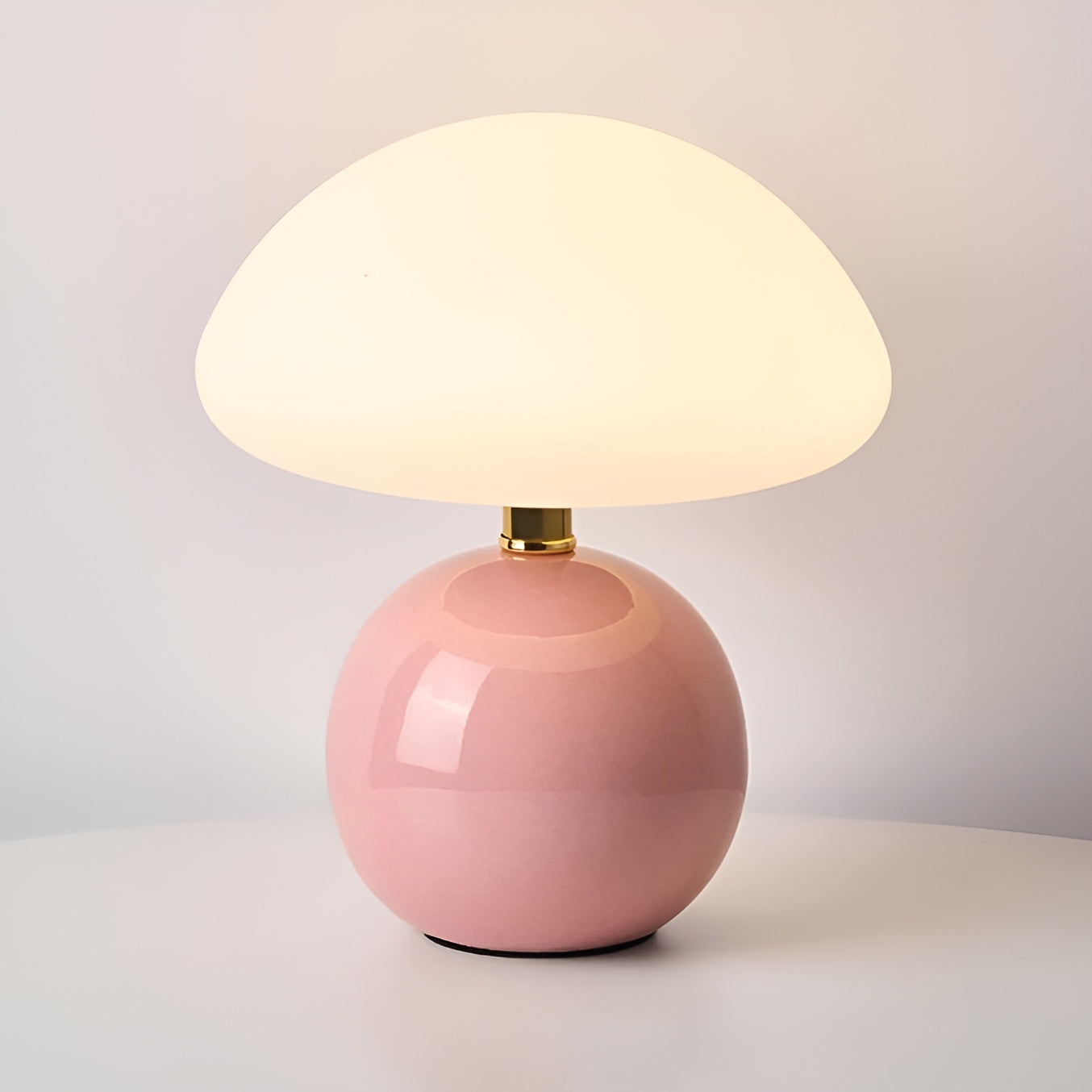 Modern Mushroom Table Lamp Pink USB