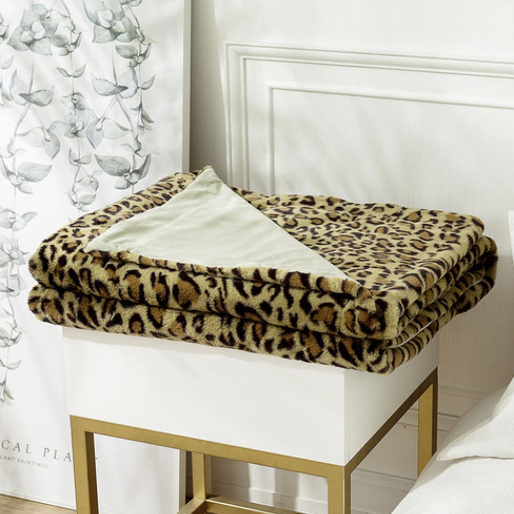 Wild Elegance Leopard Print Blanket Yellow Leopard