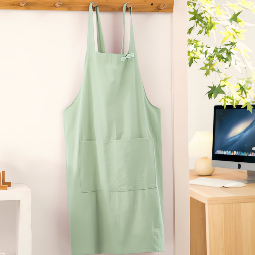 Minimalist Cross-Back Apron Mint Green