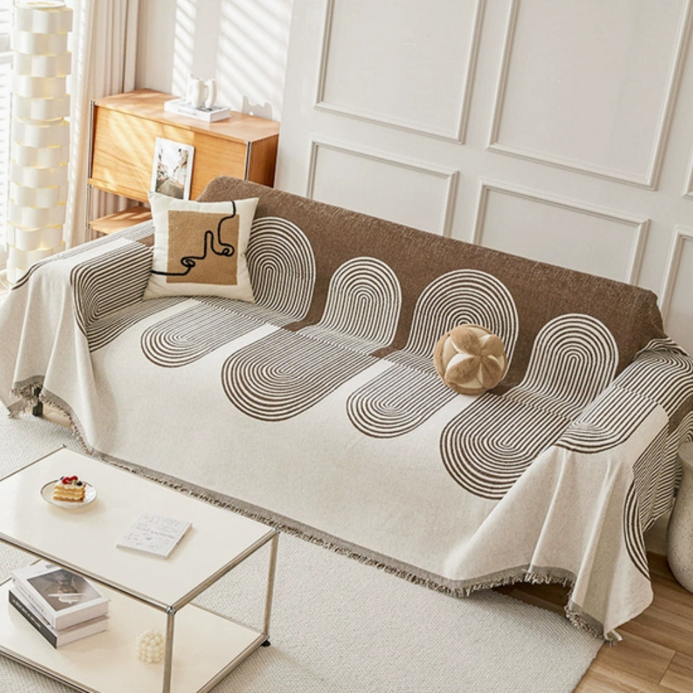 Lyra Chenille Sofa Cover Earthy Espresso