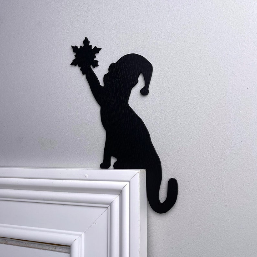 Cat Corner Decor Christmas Snowflake Cat