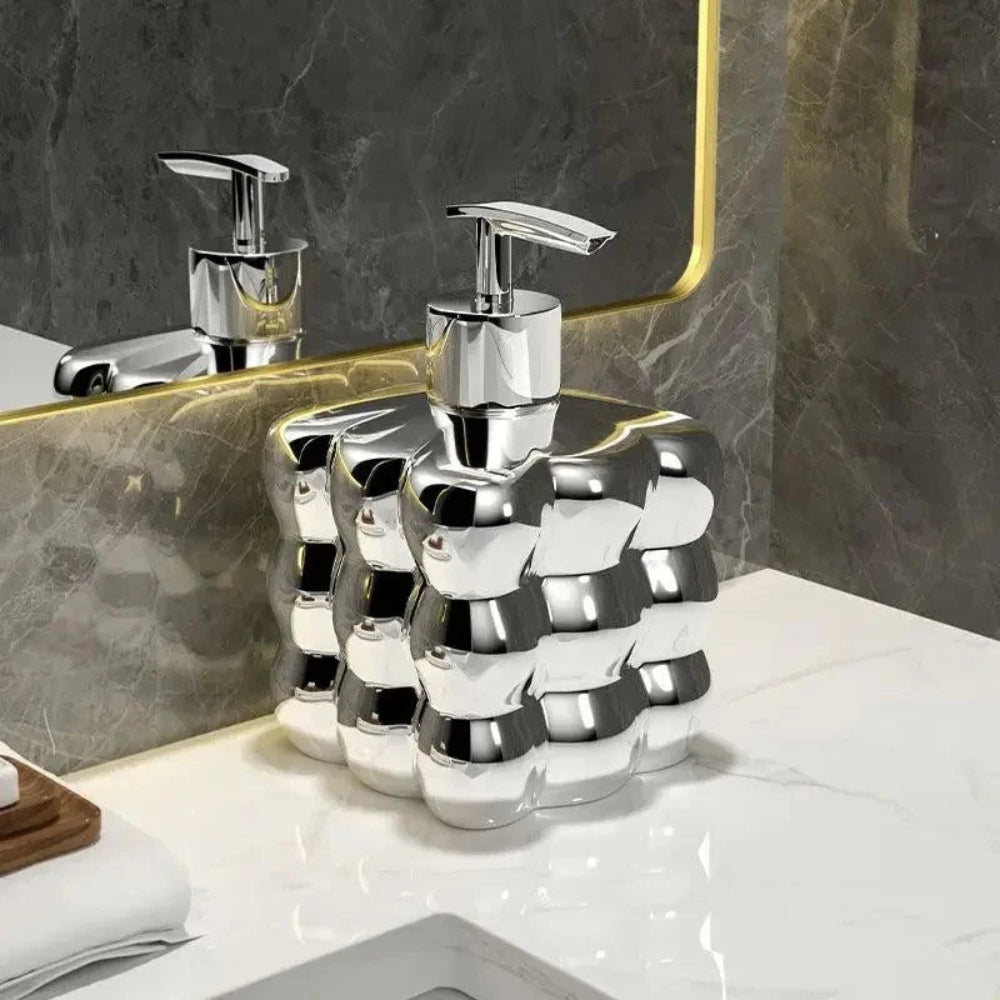 Puff Bubble Ceramic Soap Dispenser Chrome Luxe