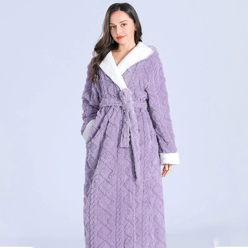 Women's Bathrobe - Hooded Plush Robe