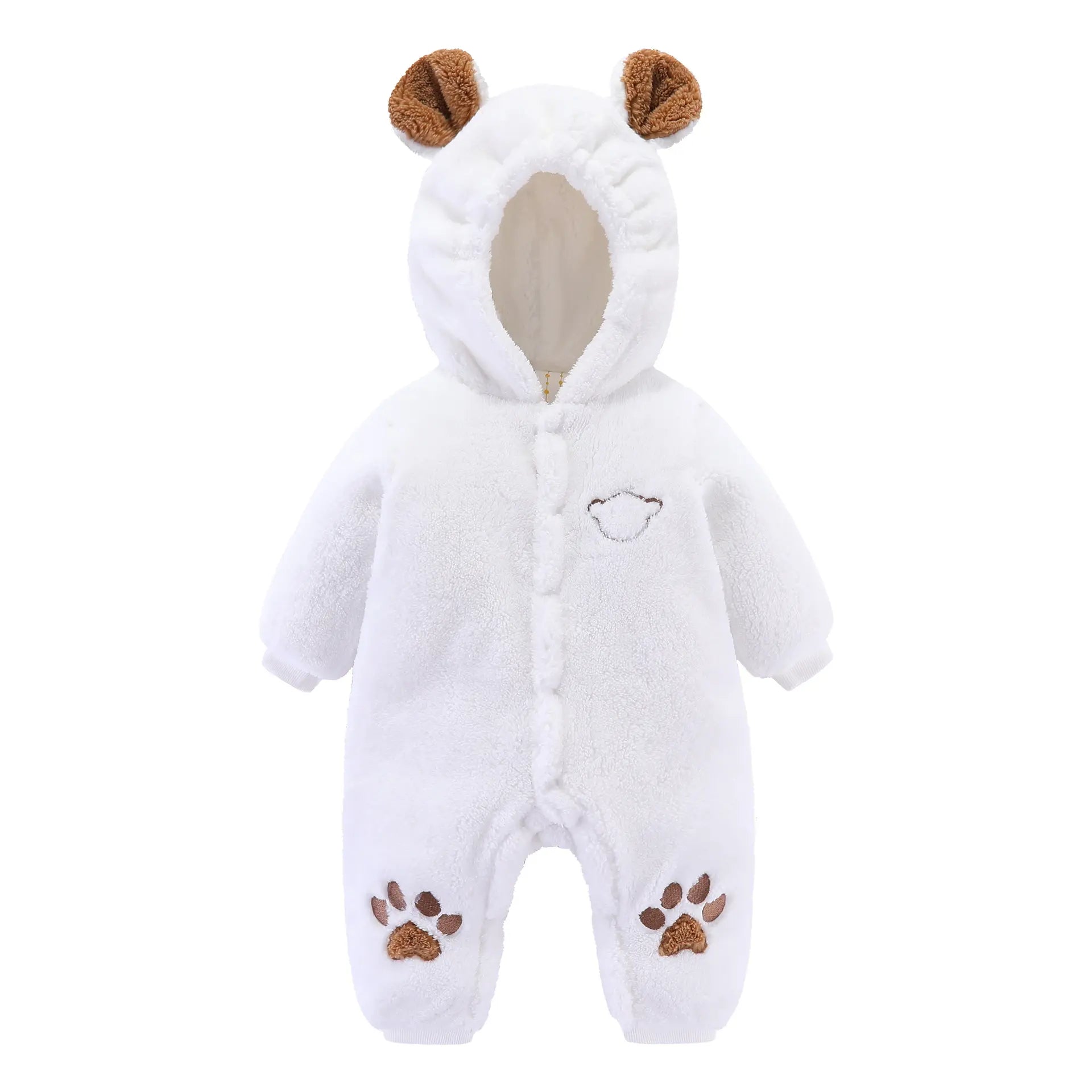 Baby Thick Winter Romper White